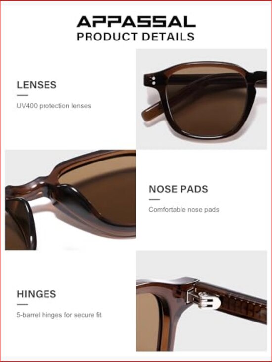 Retro Square Sunglasses TR90 Frame UV400 Protection main image 4